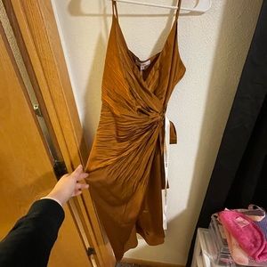 Carrie Midi Wrap Dress Rust
